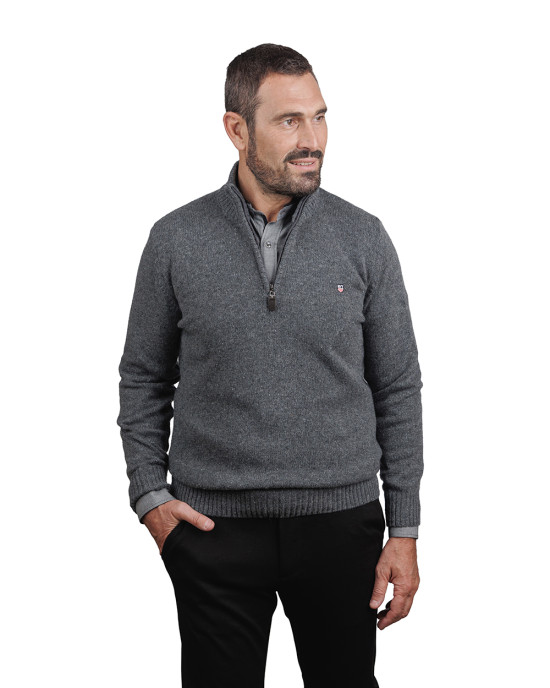 ΖΙP ΠΟΥΛΟΒΕΡ ΜΑΛΛΙΝΟ - ΣΚΟΥΡΟ ΓΚΡΙ