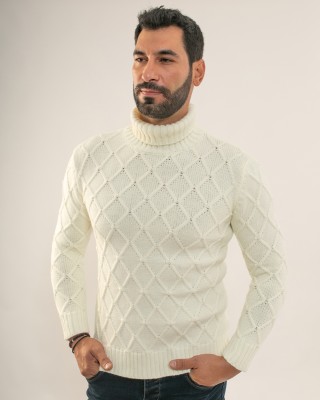 Knitted Turtleneck with Geometric Details