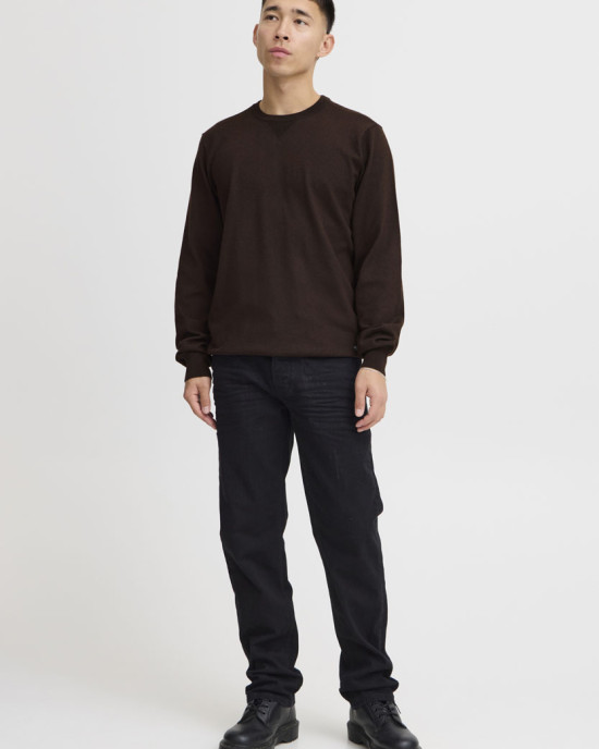 BHBRUTON CREW NECK KN - Chicory Coffee